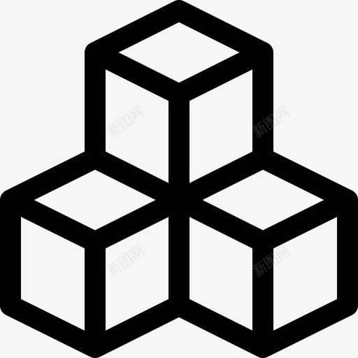 立方体信息图元素6线性图标svg_新图网 https://ixintu.com 信息图元素6 立方体 线性