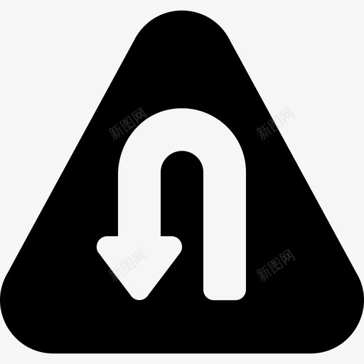 左发夹交通标志2填充图标svg_新图网 https://ixintu.com 交通标志2 填充 左发夹