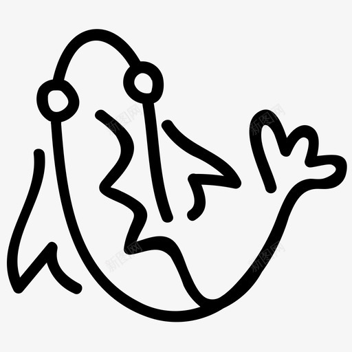 鱼有趣手绘图标svg_新图网 https://ixintu.com 手绘 有趣 涂鸦自然 线条 鱼