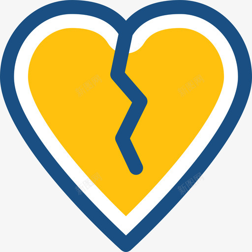 破碎的心爱情和婚礼双色调图标svg_新图网 https://ixintu.com 双色调 爱情和婚礼 破碎的心