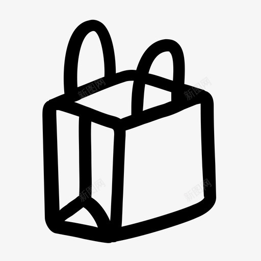 手绘折叠式提袋提手礼品图标svg_新图网 https://ixintu.com 手绘折叠式提袋 提手 派对抽签 礼品 购物