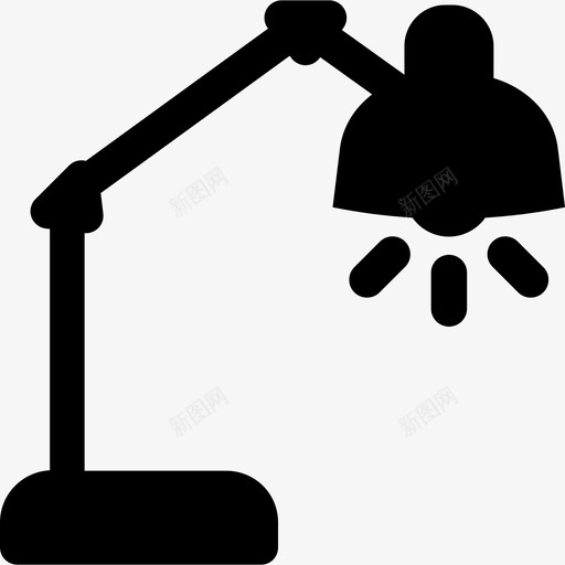 台灯工作场所4已填充图标svg_新图网 https://ixintu.com 台灯 工作场所4 已填充