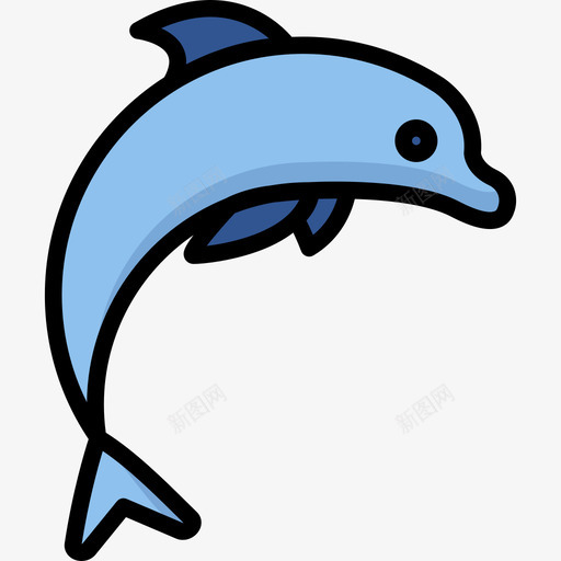 海豚自然8线性颜色图标svg_新图网 https://ixintu.com 海豚 线性颜色 自然8
