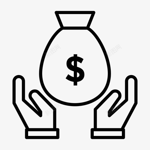 财务手会计货币图标svg_新图网 https://ixintu.com 专业业务 会计 财务手 货币 钱 钱袋