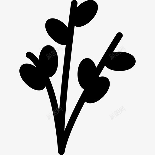 复活节柳树装饰绒毛图标svg_新图网 https://ixintu.com 复活节实心图标 复活节柳树 植物 猫柳 绒毛 茎 装饰
