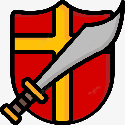 盾牌武器3线颜色图标svg_新图网 https://ixintu.com 武器3 盾牌 线颜色