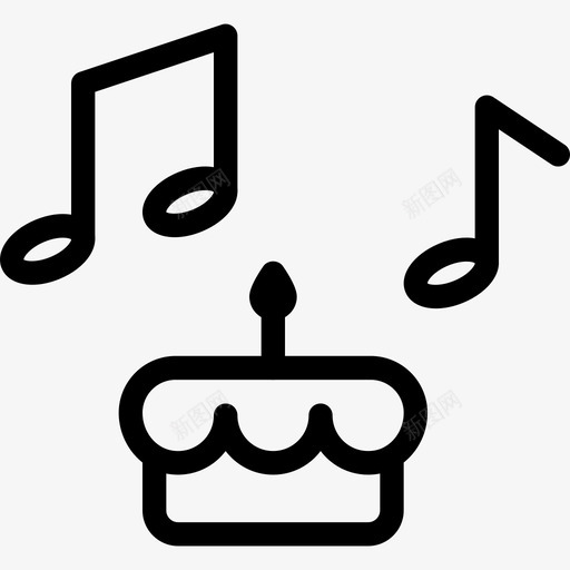 生日歌音频庆祝图标svg_新图网 https://ixintu.com 庆祝 生日歌 生日线图标 音乐笔记 音频