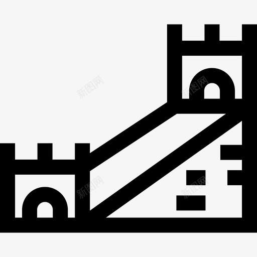 中国长城中国16直线图标svg_新图网 https://ixintu.com 中国16 中国长城 直线