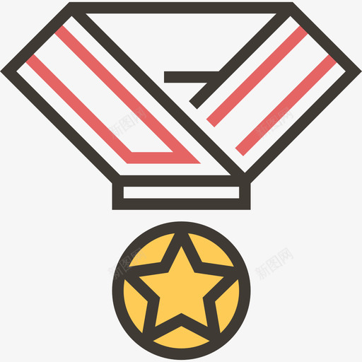 奖章奖励4黄影图标svg_新图网 https://ixintu.com 奖励4 奖章 黄影