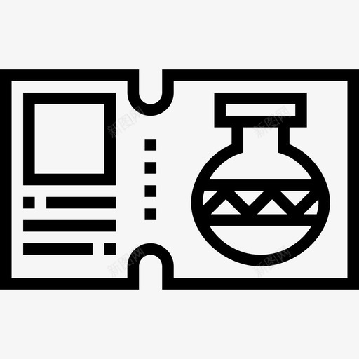 门票博物馆元素直线图标svg_新图网 https://ixintu.com 博物馆元素 直线 门票