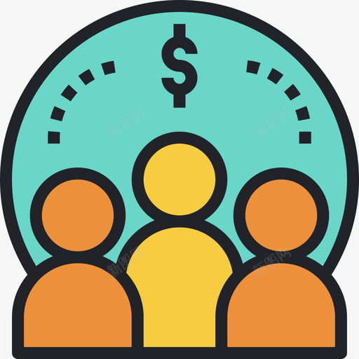集团金融投资线性颜色图标svg_新图网 https://ixintu.com 线性颜色 金融投资 集团