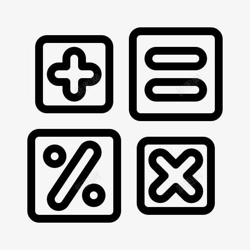 数学运算计算器相等图标svg_新图网 https://ixintu.com 加 教育学校 数学运算 次 百分比 相等 计算器