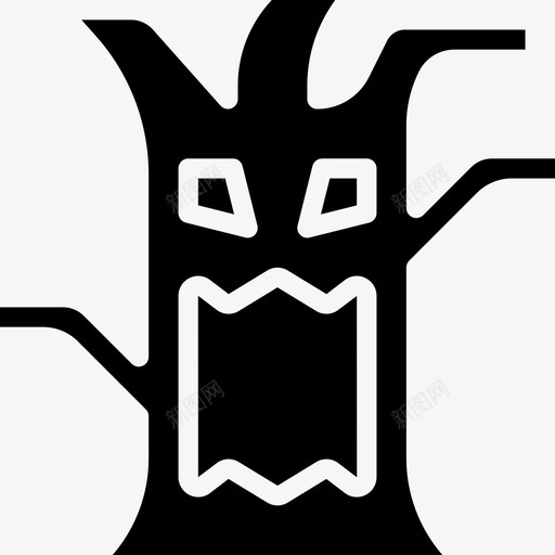 树万圣节54填充图标svg_新图网 https://ixintu.com 万圣节54 填充 树