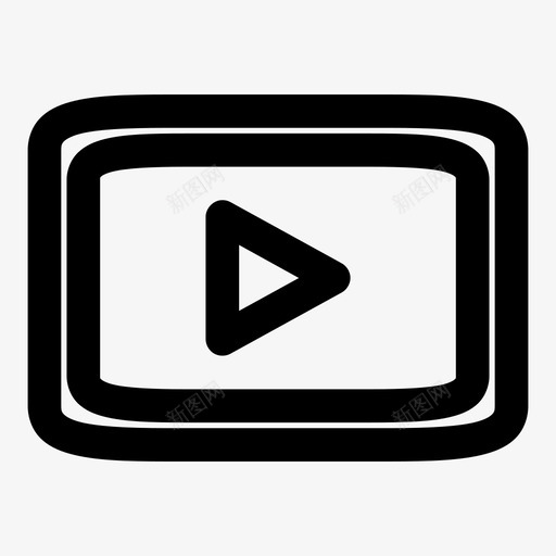 youtube徽标社交媒体图标svg_新图网 https://ixintu.com youtube 徽标 流媒体 界面图标1粗体 社交媒体 视频播放器