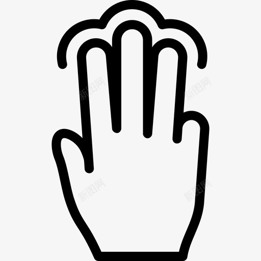 三个手指轻触选择触摸图标svg_新图网 https://ixintu.com 三个手指轻触 触摸 触摸手势轮廓v2 选择