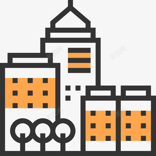 城市景观市中心4号黄影图标svg_新图网 https://ixintu.com 城市景观 市中心4号 黄影