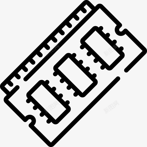 Ram存储器计算机部件3线性图标svg_新图网 https://ixintu.com Ram存储器 线性 计算机部件3