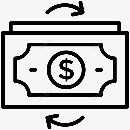 资金流现金流现金交易图标svg_新图网 https://ixintu.com 付款方式 市场和经济线图标 现金交易 现金流 资金流