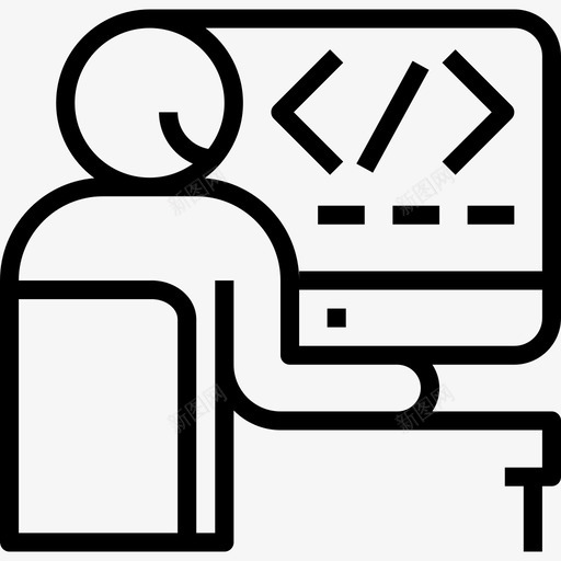 编程器编码编程2线性图标svg_新图网 https://ixintu.com 线性 编码编程2 编程器