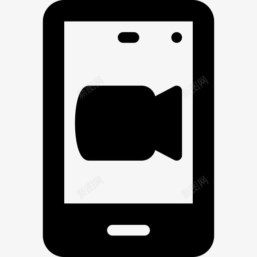 视频通话移动电话2填充图标svg_新图网 https://ixintu.com 填充 移动电话2 视频通话