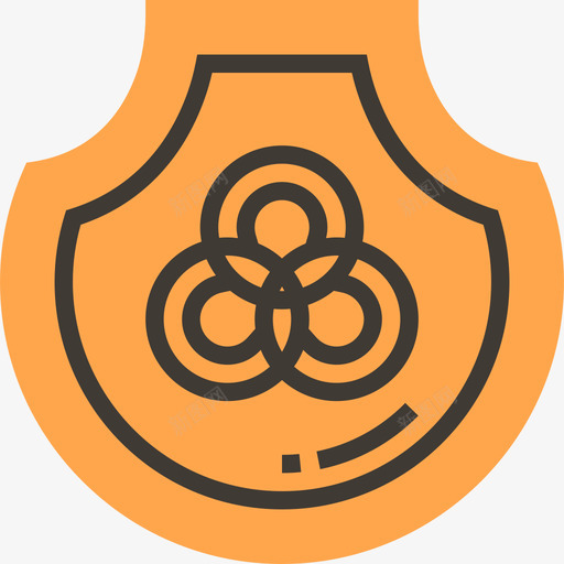 盾北欧海盗黄影图标svg_新图网 https://ixintu.com 北欧海盗 盾 黄影