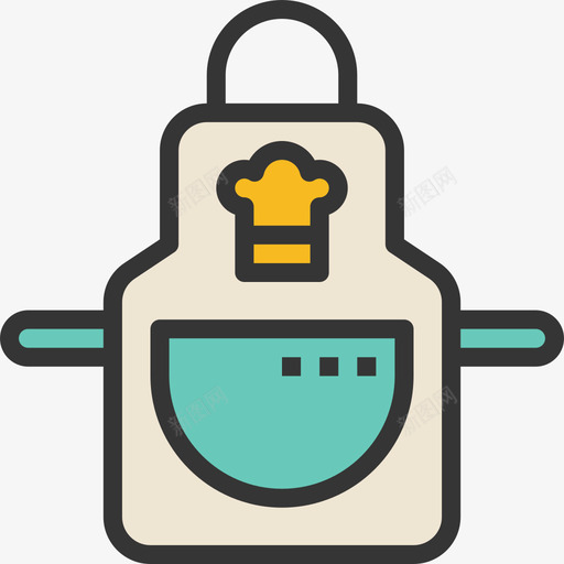 围裙厨房烹饪线性颜色图标svg_新图网 https://ixintu.com 厨房烹饪 围裙 线性颜色