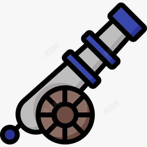 大炮武器3线性颜色图标svg_新图网 https://ixintu.com 大炮 武器3 线性颜色