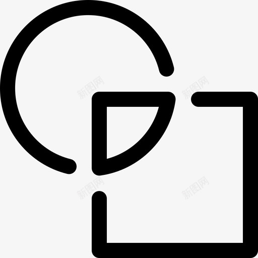 相交编辑工具11线性图标svg_新图网 https://ixintu.com 相交 矢量编辑工具11 线性