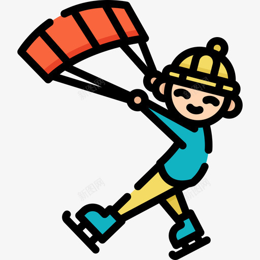 帆船冬季运动14线性颜色图标svg_新图网 https://ixintu.com 冬季运动14 帆船 线性颜色