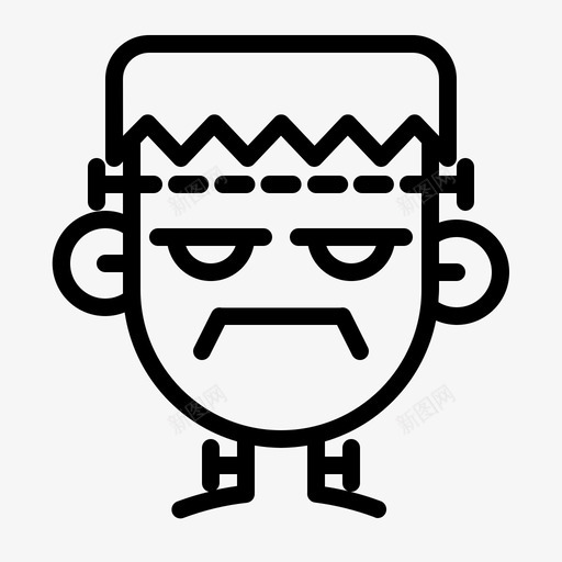 弗兰肯斯坦人物万圣节图标svg_新图网 https://ixintu.com 万圣节 万圣节轮廓 人物 弗兰肯斯坦 怪物 恐怖