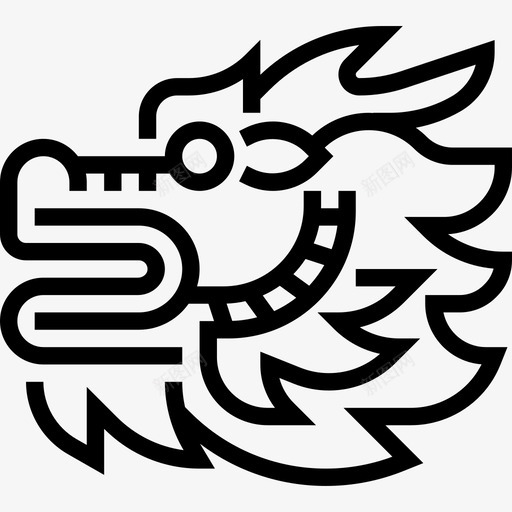 龙农历新年七直系图标svg_新图网 https://ixintu.com 农历新年七 直系 龙