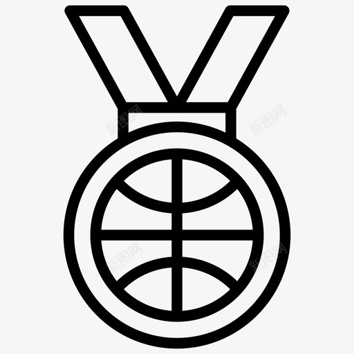 篮球奖章冠军金牌图标svg_新图网 https://ixintu.com 优胜者 体育奖 冠军 篮球奖章 篮球线图标 金牌