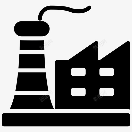 工厂公司工业图标svg_新图网 https://ixintu.com 公司 制造商 发电厂 工业 工厂 热水锅炉恒温器和电煤气太阳能加热器字形图标