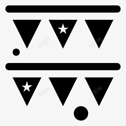 花环彩旗派对装饰图标svg_新图网 https://ixintu.com 彩旗 户外花环 派对庆典 派对装饰 游乐园雕文图标 花环