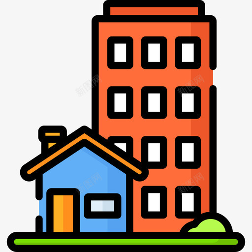 住宅房地产42线性颜色图标svg_新图网 https://ixintu.com 住宅 房地产42 线性颜色