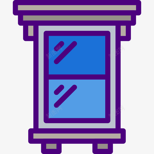 窗户家具户型线条色彩图标svg_新图网 https://ixintu.com 家具户型 窗户 线条色彩