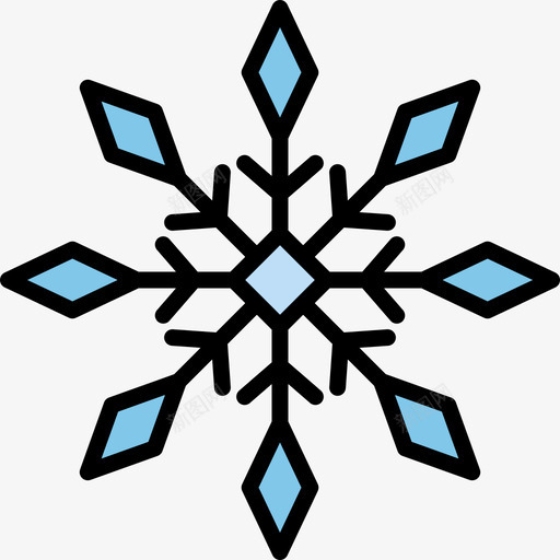 雪花冬季自然10线形颜色图标svg_新图网 https://ixintu.com 冬季自然10 线形颜色 雪花