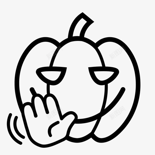 挥手再见万圣节图标svg_新图网 https://ixintu.com 万圣节 万圣节笑脸第一卷 你好 再见 南瓜 挥手 杰克o灯笼