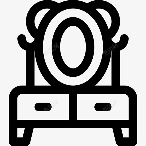 梳妆台复古装饰11线性图标svg_新图网 https://ixintu.com 复古装饰11 梳妆台 线性