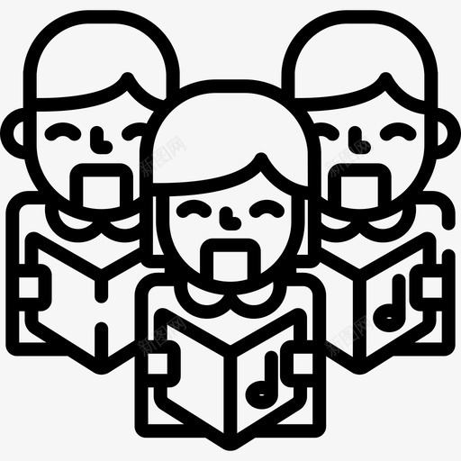 唱诗班圣诞104线性图标svg_新图网 https://ixintu.com 唱诗班 圣诞104 线性