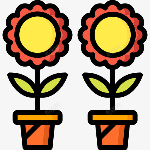 花卉园艺17线形颜色图标svg_新图网 https://ixintu.com 园艺17 线形颜色 花卉
