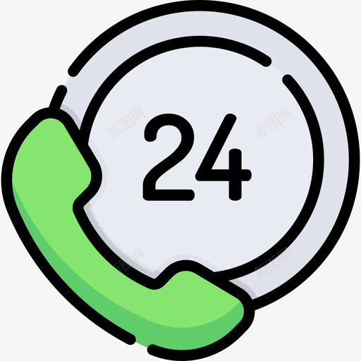 24小时技术支持14线性颜色图标svg_新图网 https://ixintu.com 24小时 技术支持14 线性颜色