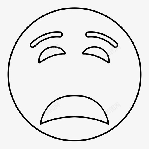 悲伤的脸表情皱眉图标svg_新图网 https://ixintu.com 害怕 悲伤的脸 皱眉 笑脸 表情