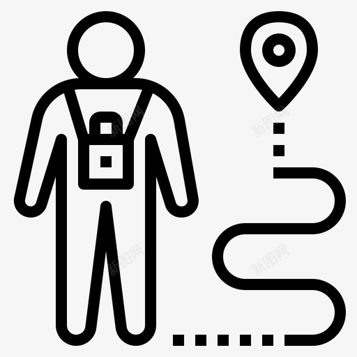 观光客背包客游客图标svg_新图网 https://ixintu.com 旅游者 游客 背包客 观光客