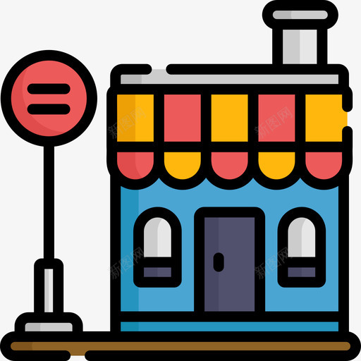 商店城市元素20线性颜色图标svg_新图网 https://ixintu.com 商店 城市元素20 线性颜色