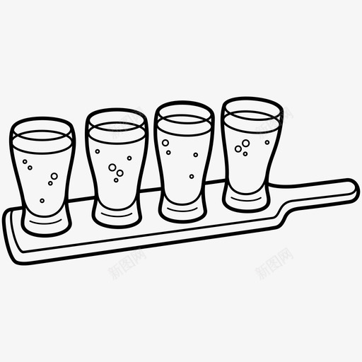 木制托盘上的啤酒杯啤酒航班套餐图标svg_新图网 https://ixintu.com 品尝 啤酒航班 套餐 木制托盘 木制托盘上的啤酒杯