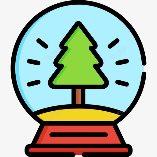 雪球新年9线颜色图标svg_新图网 https://ixintu.com 新年9 线颜色 雪球