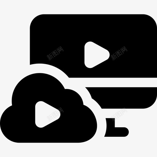 流媒体云计算18已填充图标svg_新图网 https://ixintu.com 云计算18 已填充 流媒体