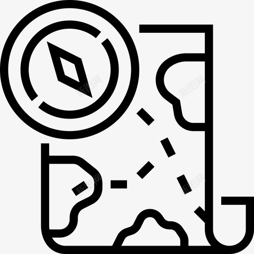 藏宝图游戏元素2线性图标svg_新图网 https://ixintu.com 游戏元素2 线性 藏宝图