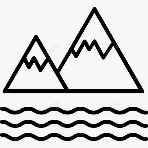 山公园2直线图标svg_新图网 https://ixintu.com 公园2 山 直线